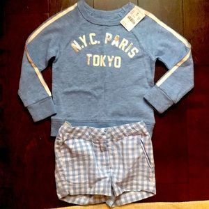 Crewcuts set sweatshirt and shorts Sz‎ 3 NYC Paris
